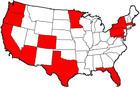 アメリカ合衆国白地図